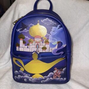 Loungefly Disney Aladdin Mini Backpack Womens Purple Magic Lamp Princess Jasmine